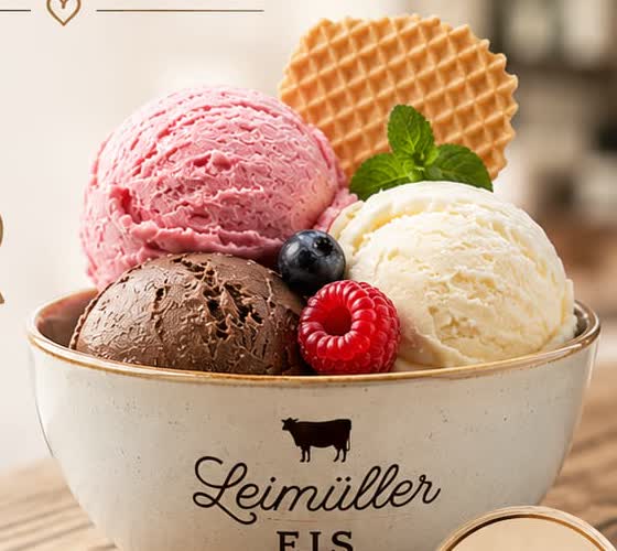 Leimüller Eis im Café Genusswelt